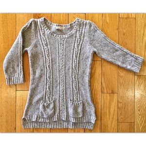 Small pink . rose Quarter Sleeve Sweater